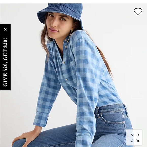 NWT J. Crew Classic-fit shirt in indigo buffalo check // Size 8 - Picture 2 of 4